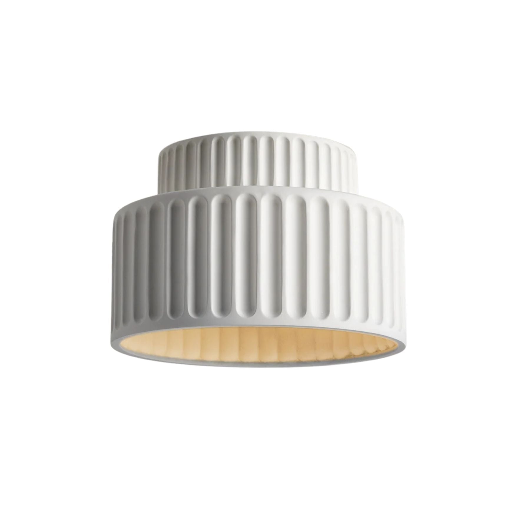 Lampada da soffitto in resina rigata E27 bianca design compatto retrò per soggiorno