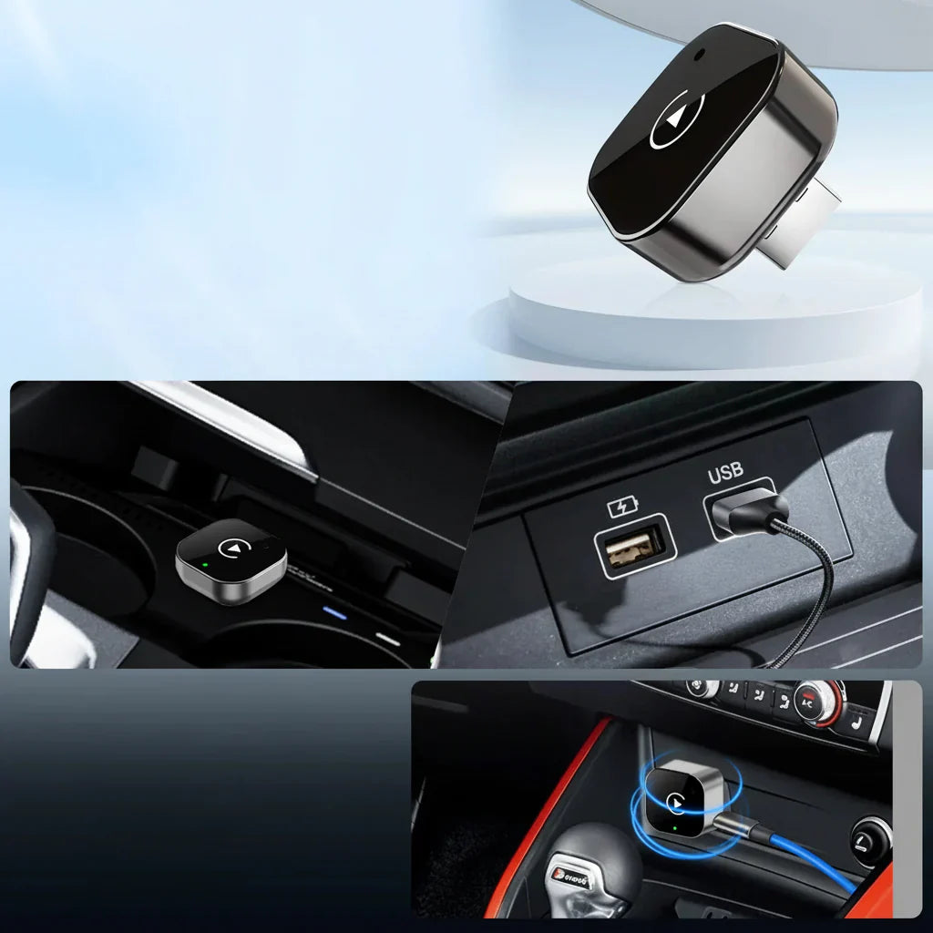 Adaptor wireless CarPlay și Android Auto pentru conectare USB plug and play