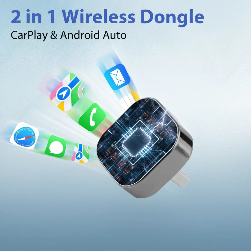 Adaptor wireless CarPlay și Android Auto pentru conectare USB plug and play