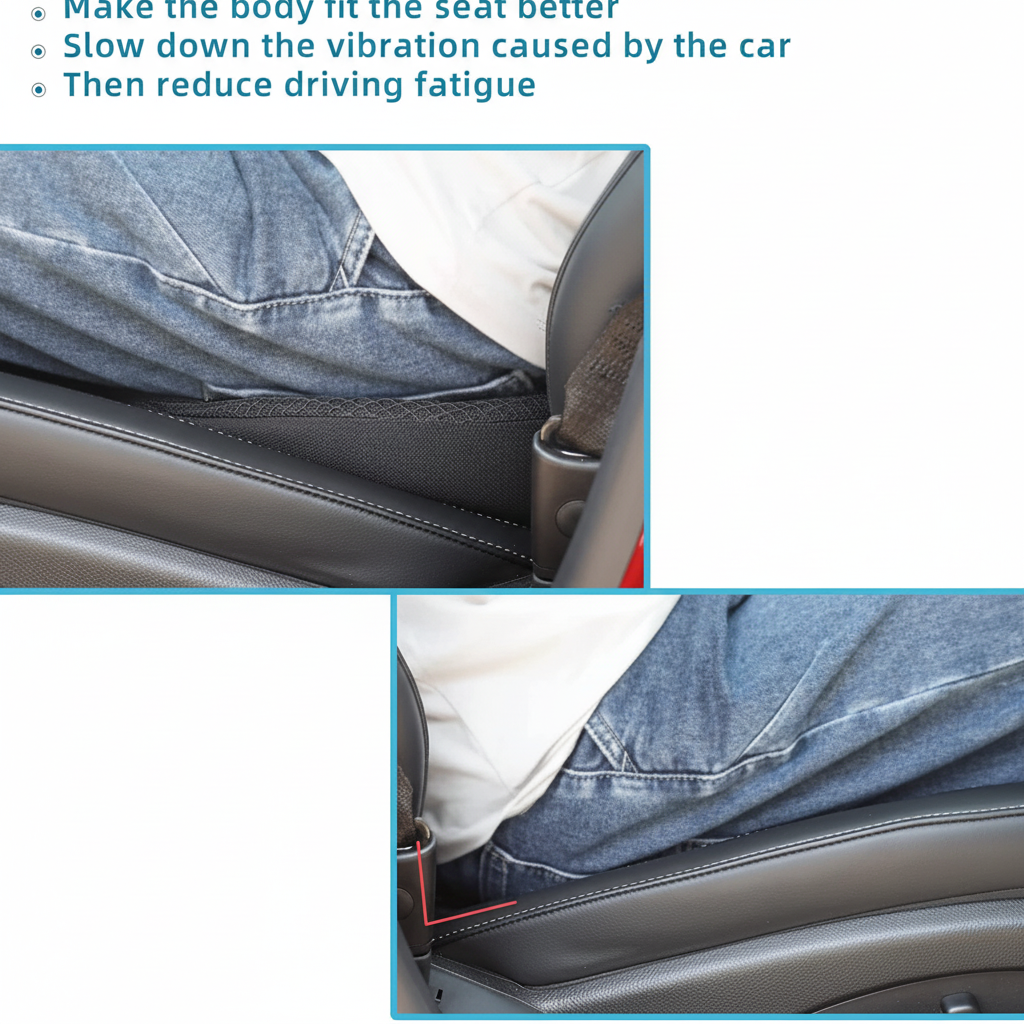 Memory Foam Car Seat Cushion Booster For Improved Driving Visibility