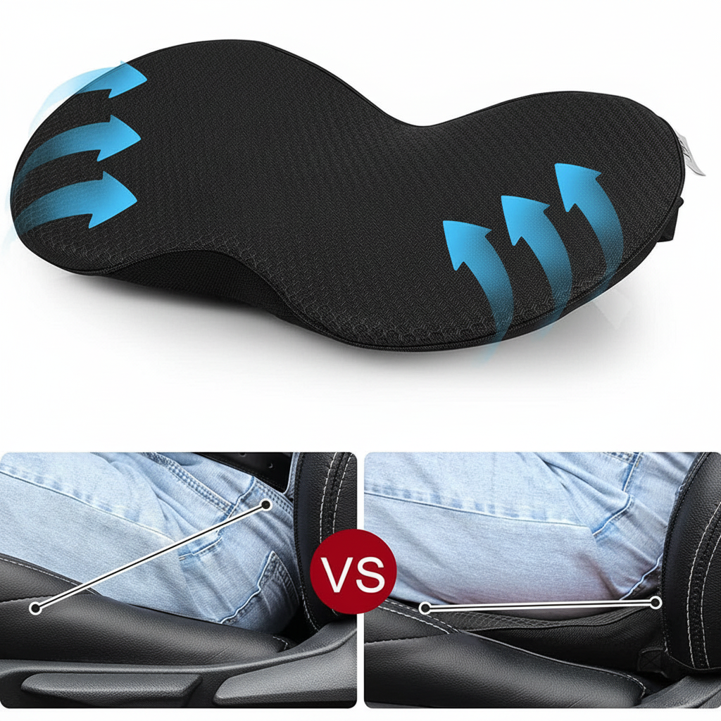 Memory Foam Car Seat Cushion Booster For Improved Driving Visibility
