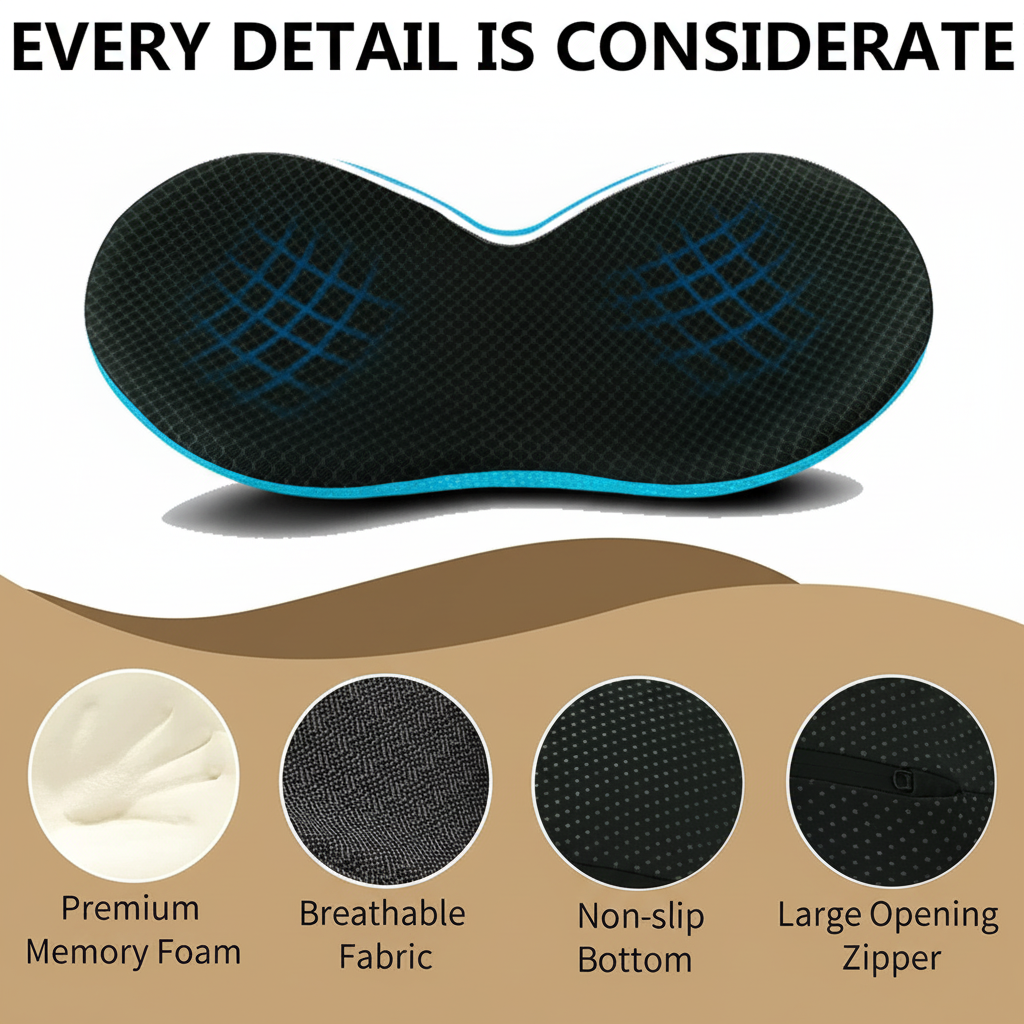 Memory Foam Car Seat Cushion Booster For Improved Driving Visibility