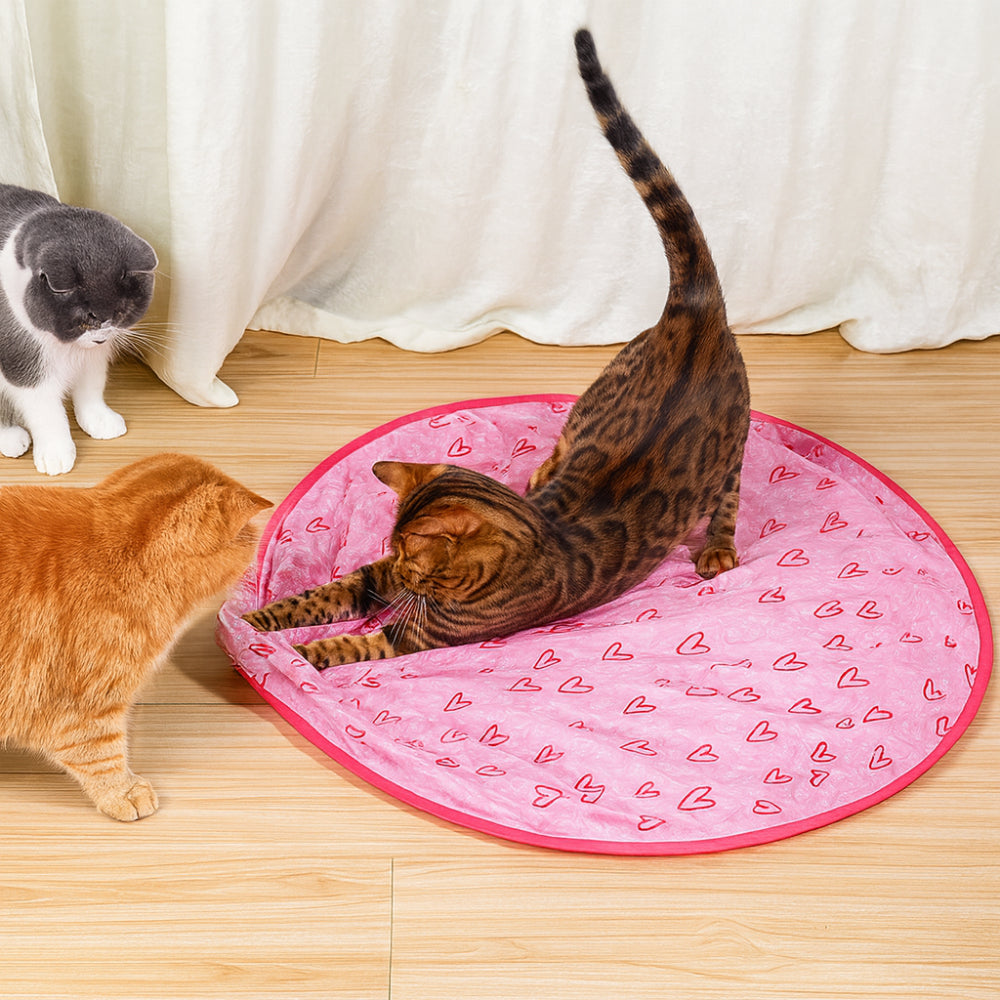 Conjunto de Brinquedos Interativos para Gatos com Tapete de Jogo e Bola Rolante