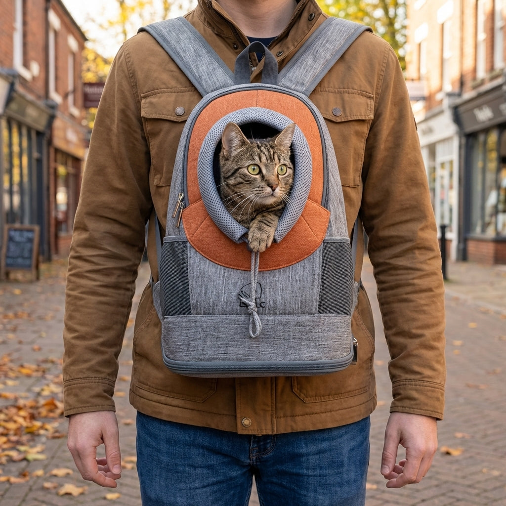 Zaino da viaggio per trasporto gatti con rete Oxford, da indossare davanti o dietro | Rosalyssa