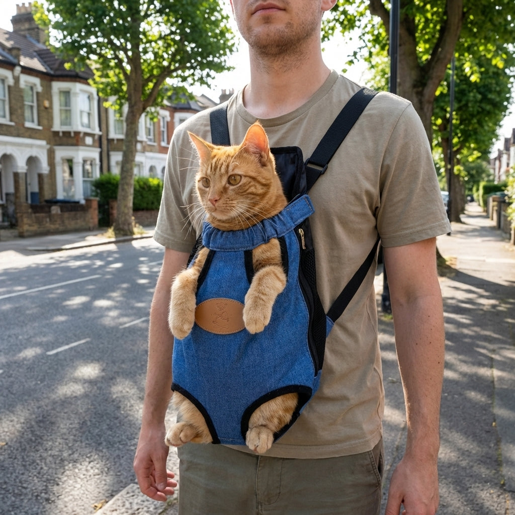 Zaino Porta Gatto Frontale in Poliestere e Cotone | Rosalyssa