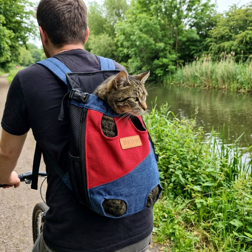 Zaino Porta Gatto Frontale in Poliestere e Cotone | Rosalyssa