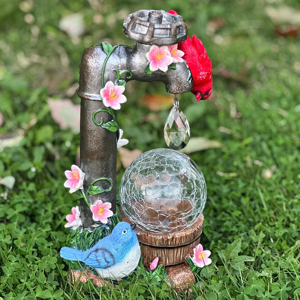 Elegant Solar Cardinal Garden Statue For Outdoor Decor | Rosalyssa