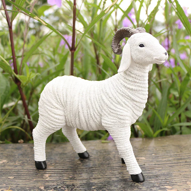 Verspielte Mini-Lamm-Gartenfigur für Blumentopfdekoration | Rosalyssa