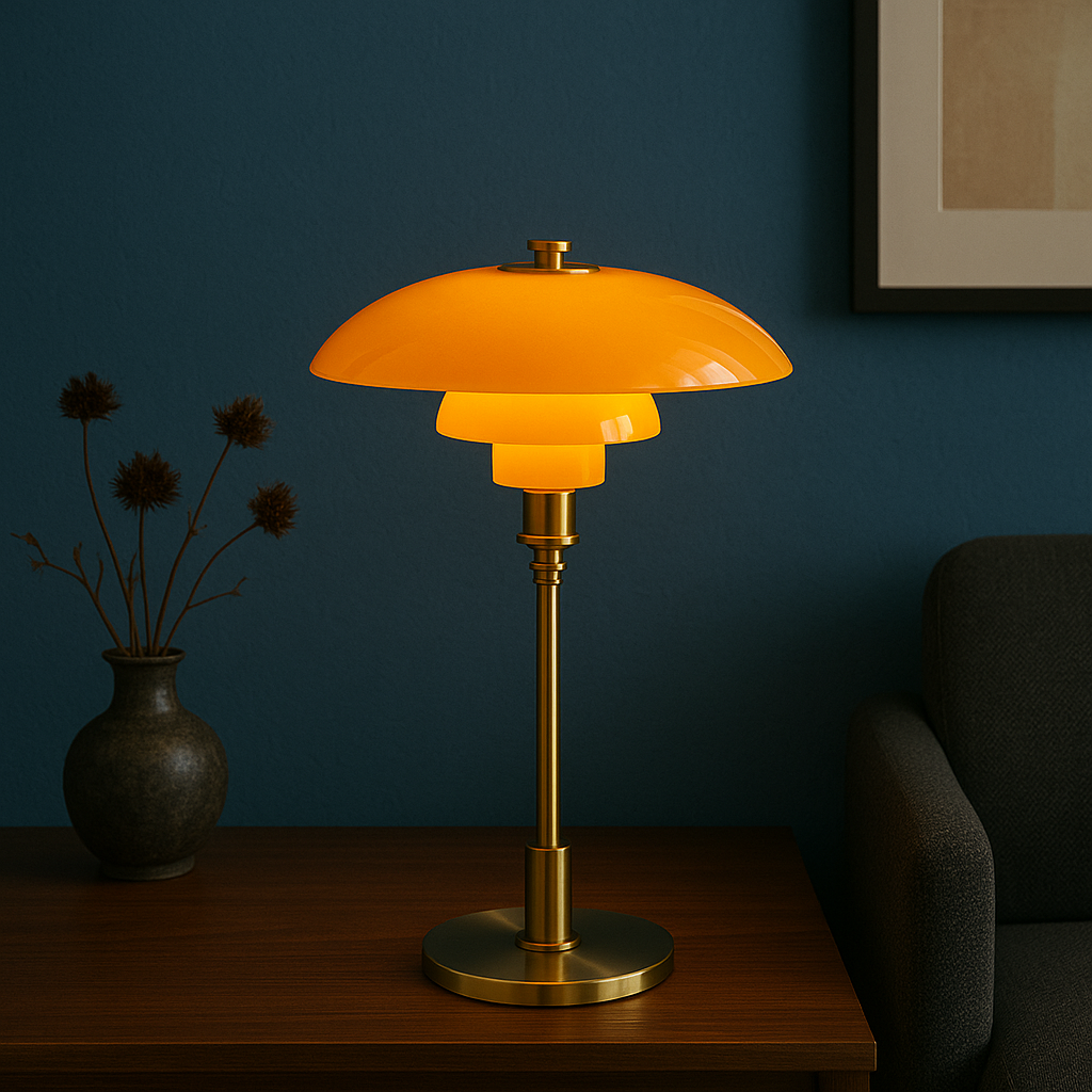 Candeeiro de Secretária Danish Design com Charme Escandinavo e Brilho Aconchegante