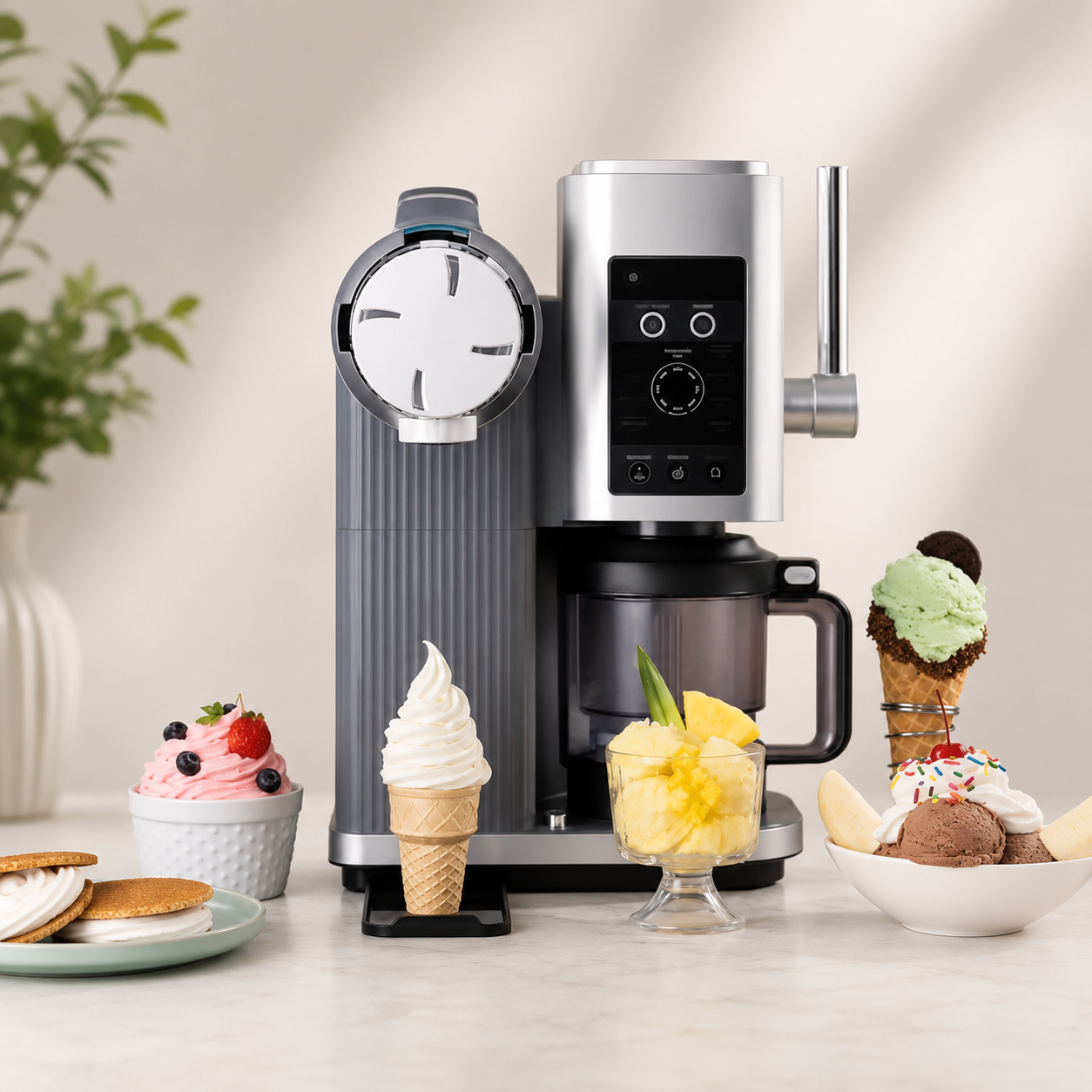 Home Dessert Maker For Ice Cream, Frozen Yogurt, And Sorbet