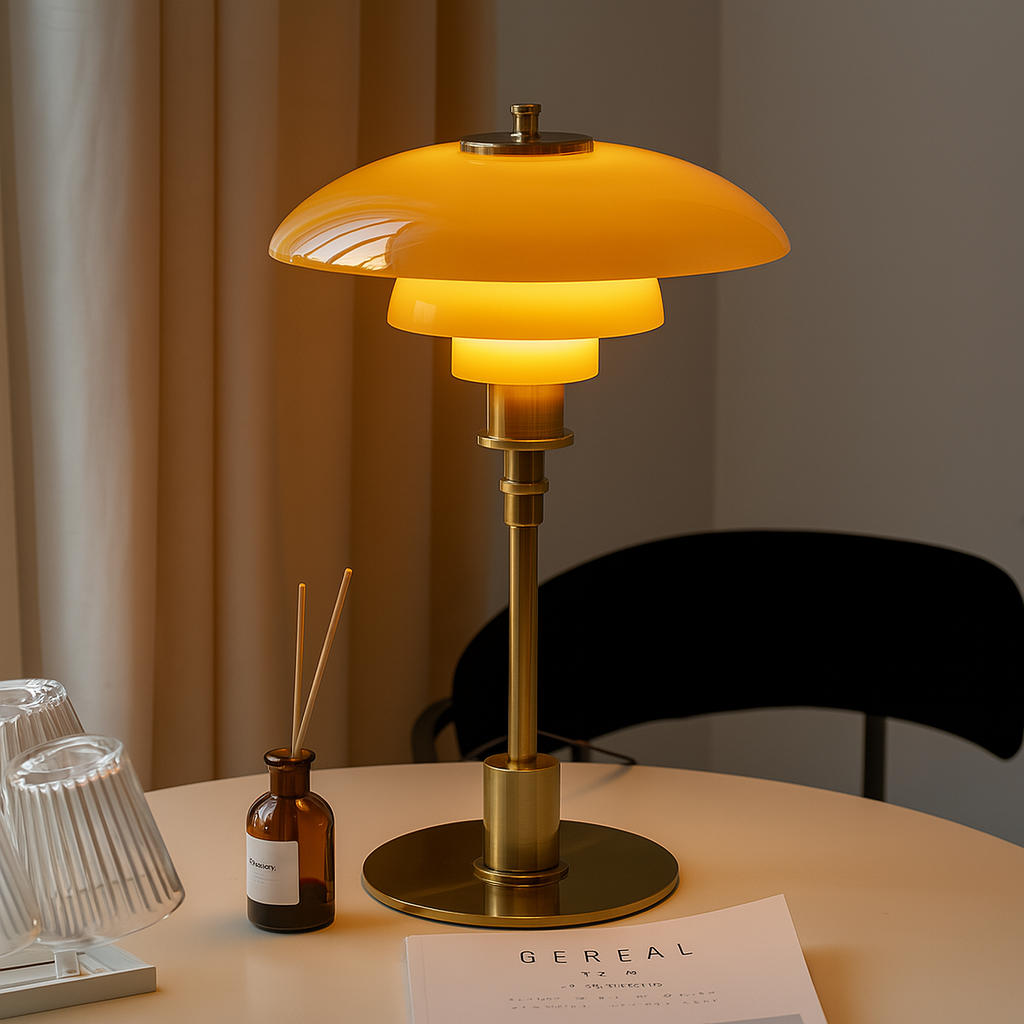 Candeeiro de Secretária Danish Design com Charme Escandinavo e Brilho Aconchegante