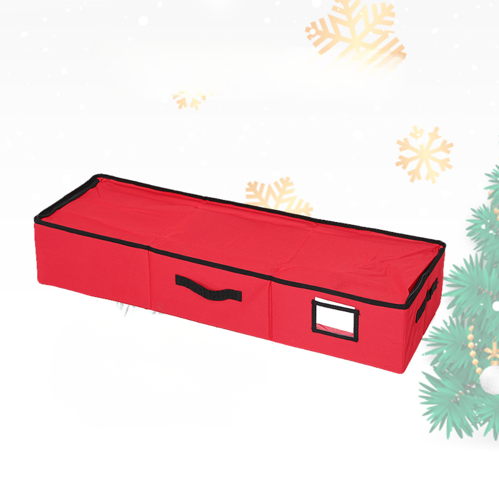 Holiday Ornament Storage Case With Adjustable Compartments And Clear Window