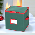 Holiday Ornament Storage Case With Adjustable Compartments And Clear Window