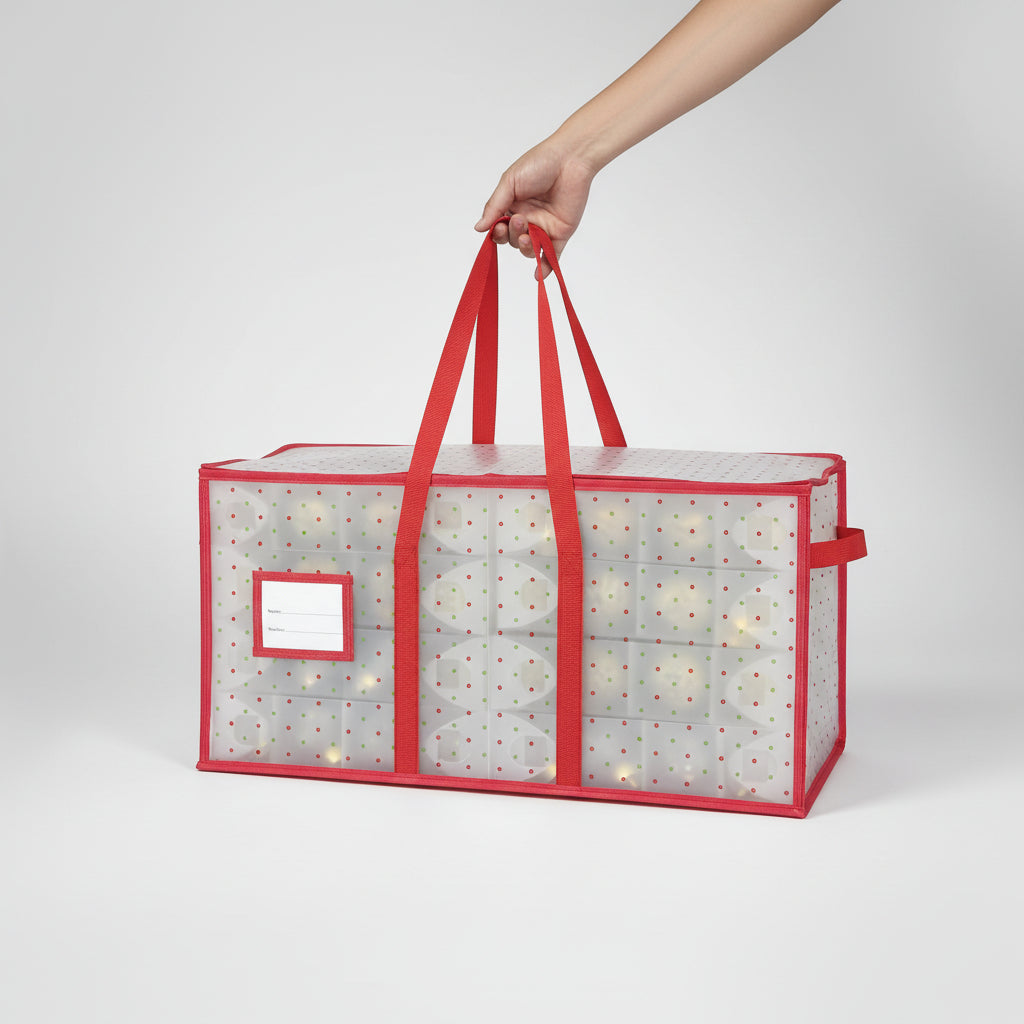 Christmas Ornament Organizer In Large Zippered Box