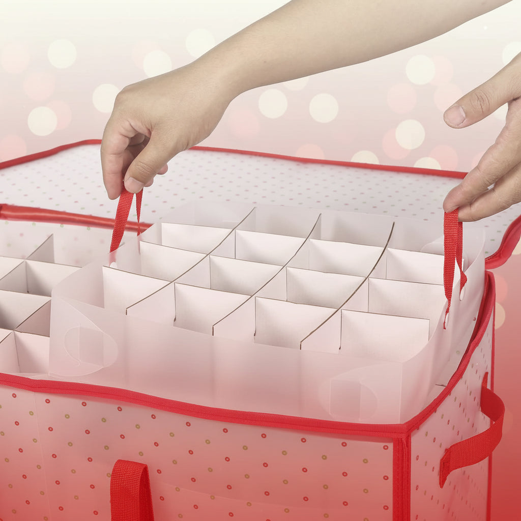 Christmas Ornament Organizer In Large Zippered Box