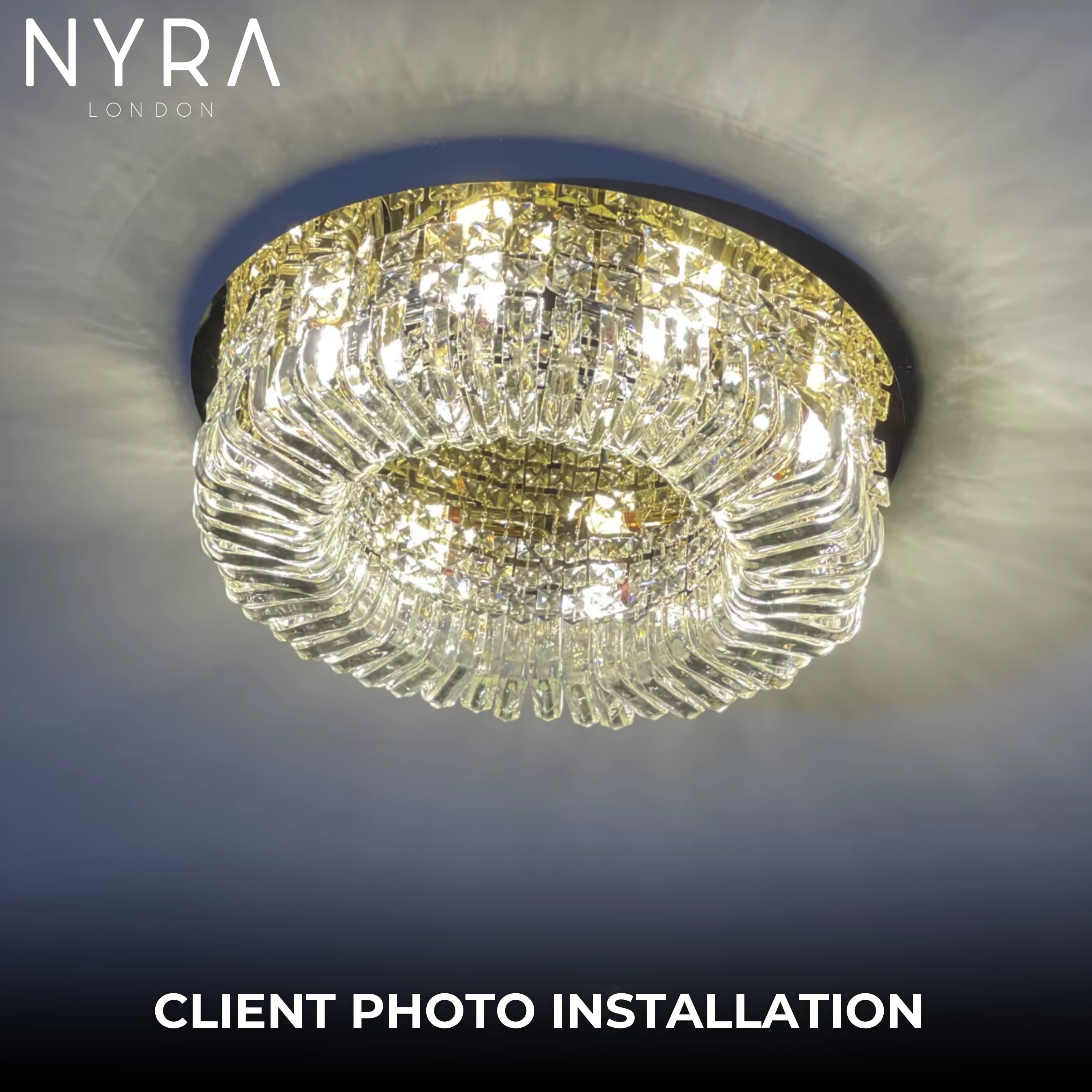 Aurelia Ring Crystal -kattokruunu tyylikkäisiin eteisiin ja olohuoneisiin