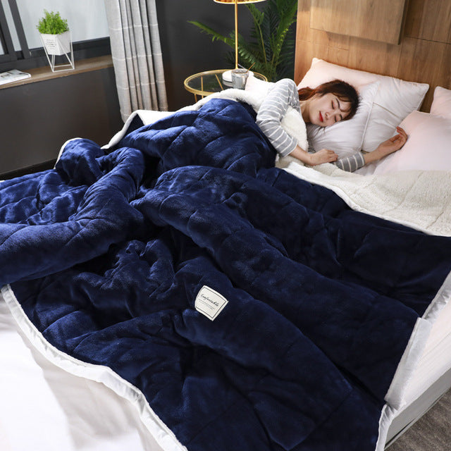 Astra LuxeWarm Cozy Lamb Fleece Throw Blanket For Winter