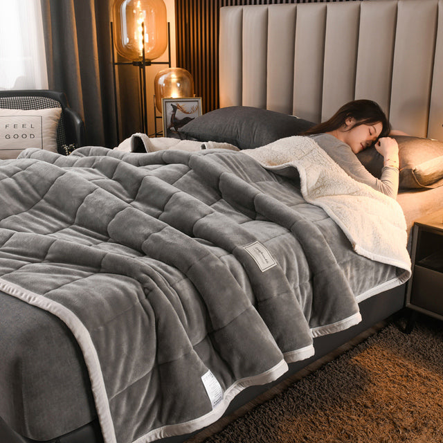 Astra LuxeWarm Cozy Lamb Fleece Throw Blanket For Winter