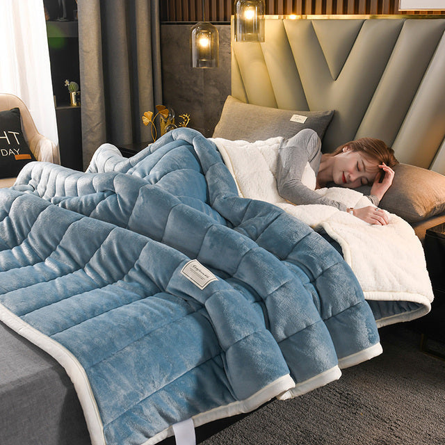 Astra LuxeWarm Cozy Lamb Fleece Throw Blanket For Winter