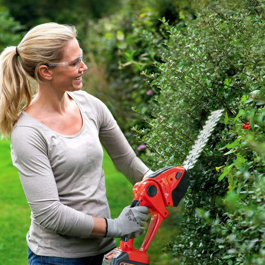 Recortadora inalámbrica para setos con doble mango para jardines domésticos