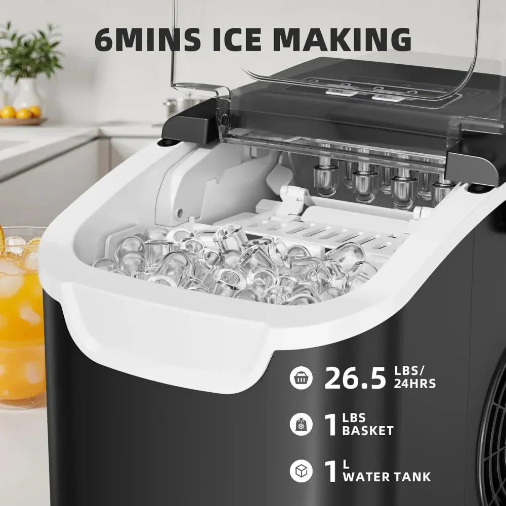 Portable Ice Maker For Countertops With Fast Ice Production