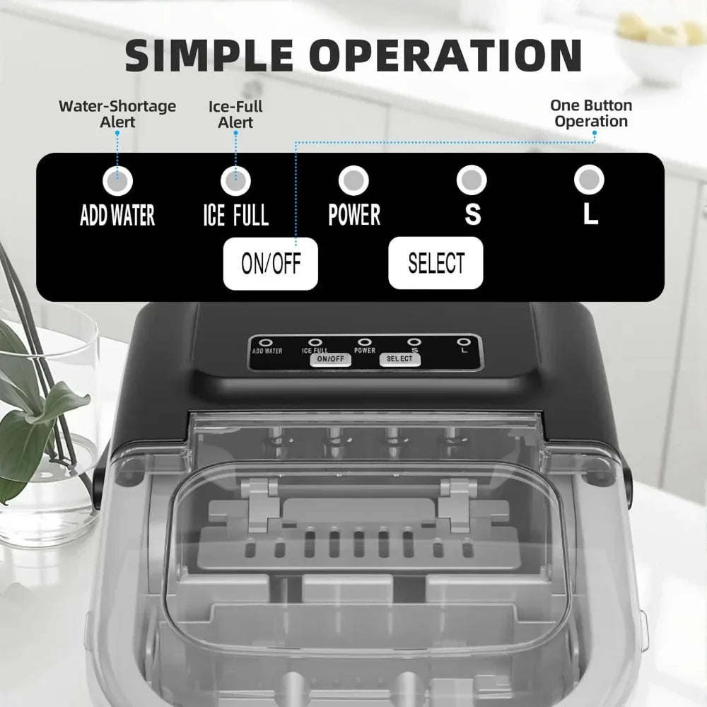 Portable Ice Maker For Countertops With Fast Ice Production