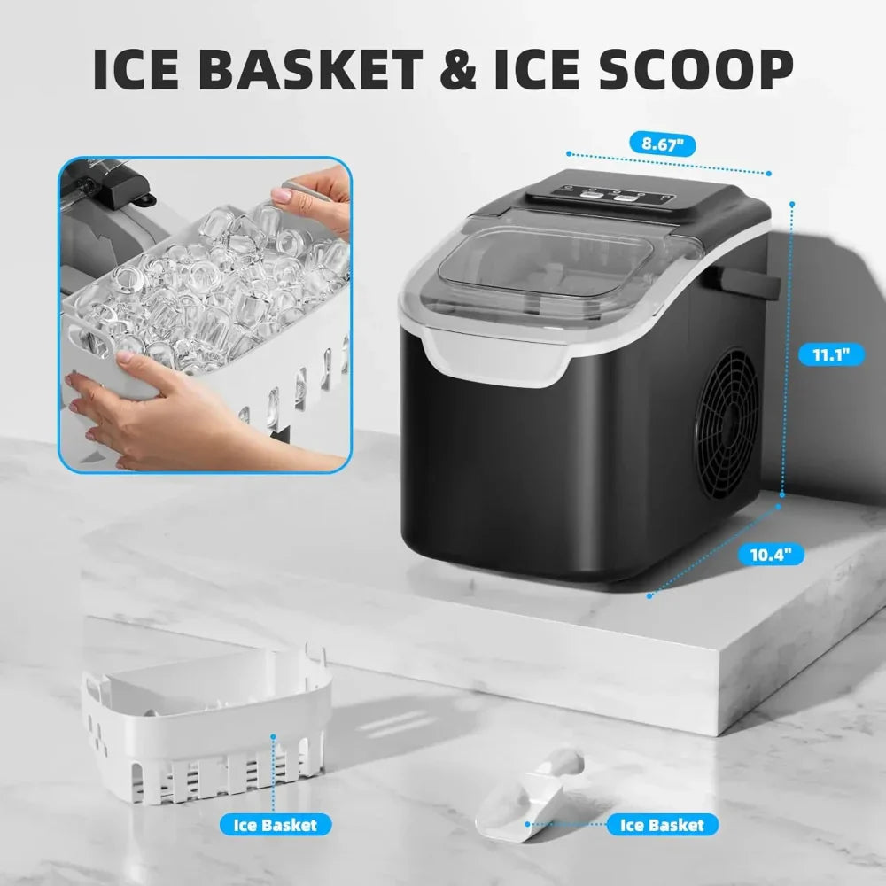Portable Ice Maker For Countertops With Fast Ice Production
