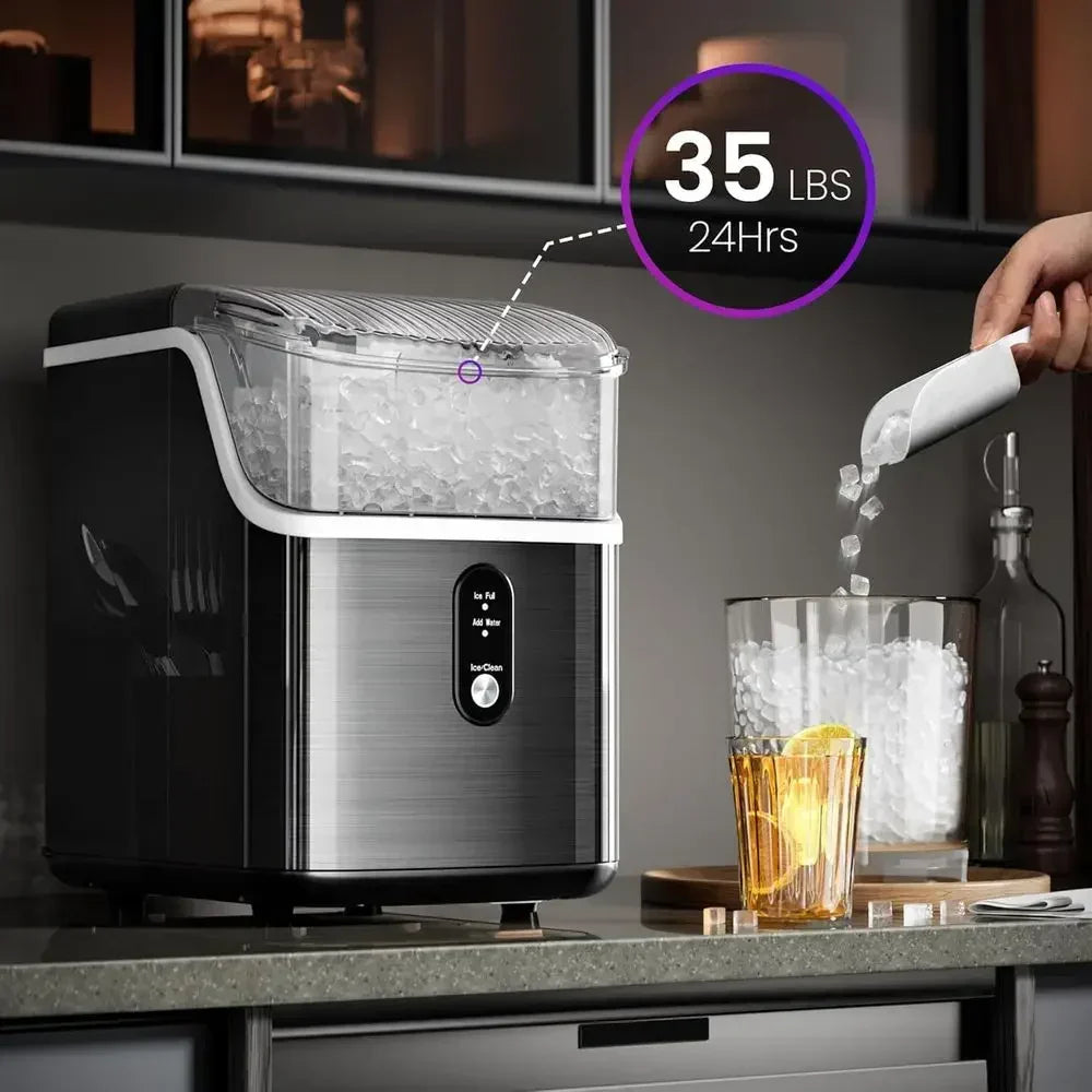 Portable Nugget Ice Maker For Countertop With Quick Chewable Ice