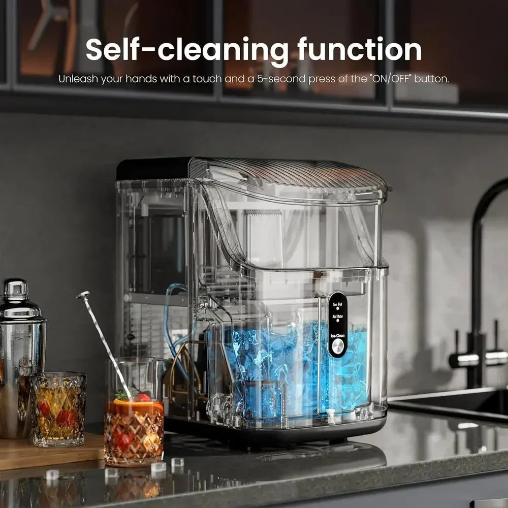 Portable Nugget Ice Maker For Countertop With Quick Chewable Ice