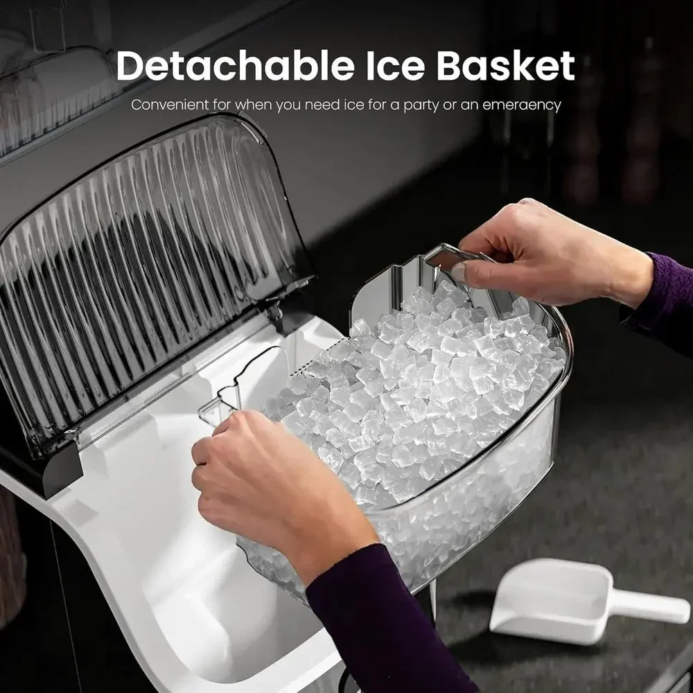 Portable Nugget Ice Maker For Countertop With Quick Chewable Ice
