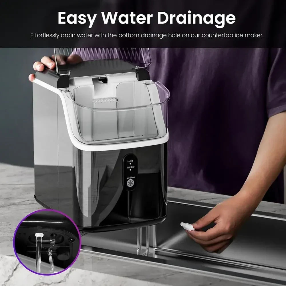 Portable Nugget Ice Maker For Countertop With Quick Chewable Ice