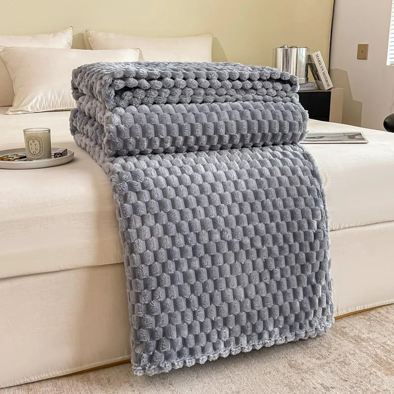 Coperta Accogliente Velvet Haven con Morbido Motivo a Quadri