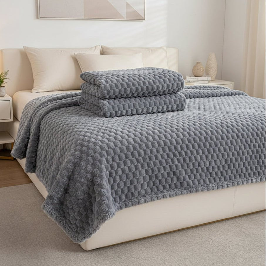 Coperta Accogliente Velvet Haven con Morbido Motivo a Quadri