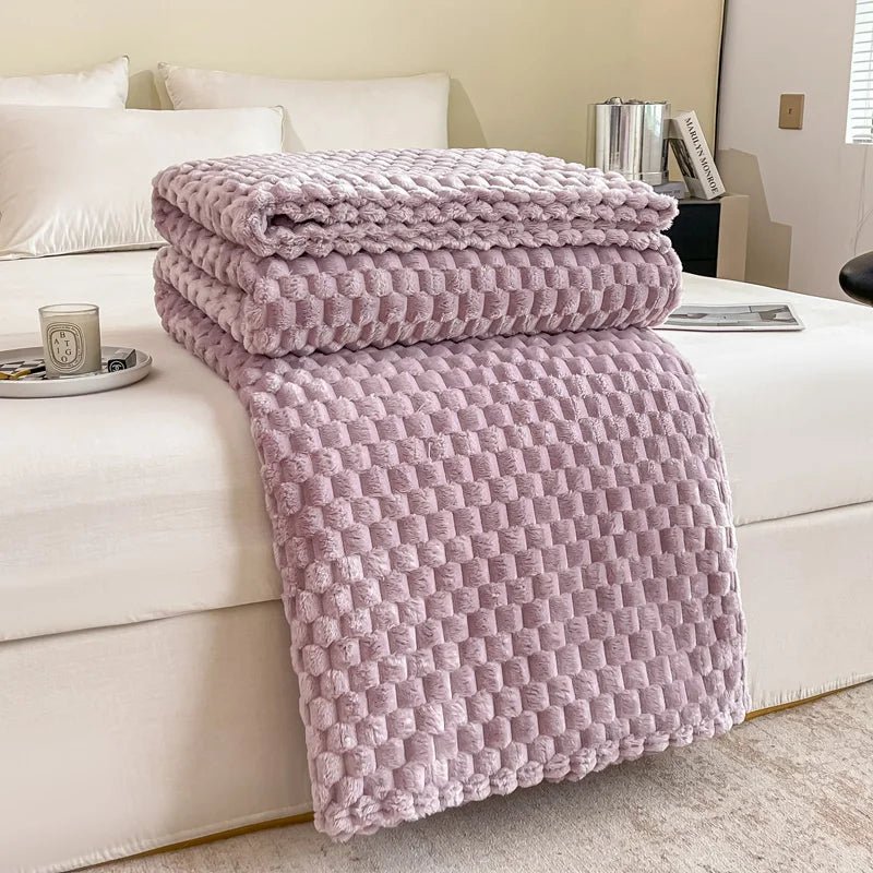 Coperta Accogliente Velvet Haven con Morbido Motivo a Quadri