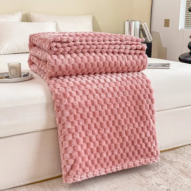 Coperta Accogliente Velvet Haven con Morbido Motivo a Quadri