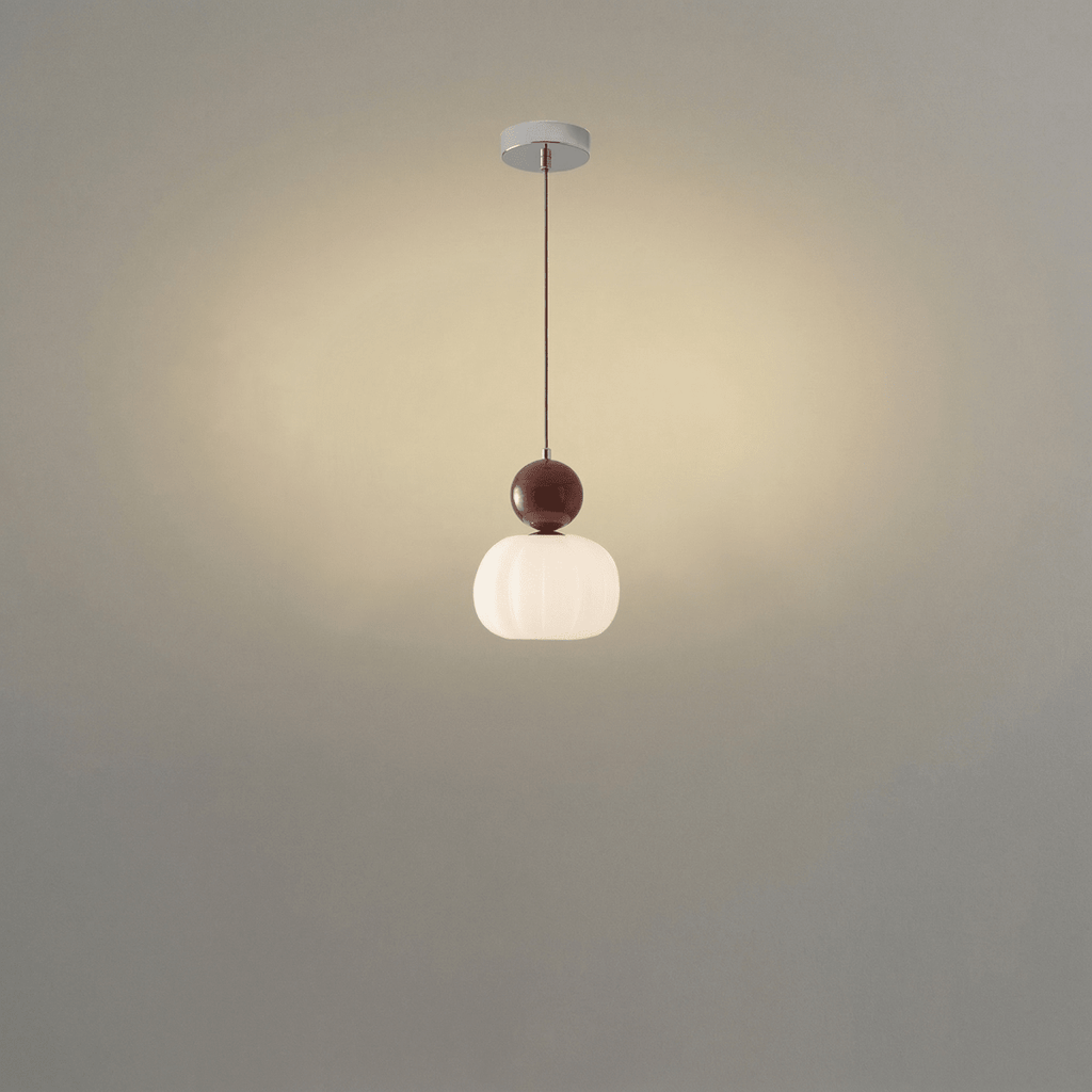 Krémové závěsné světlo ve tvaru dýně, severský design, 12 palců | Rosalyssa