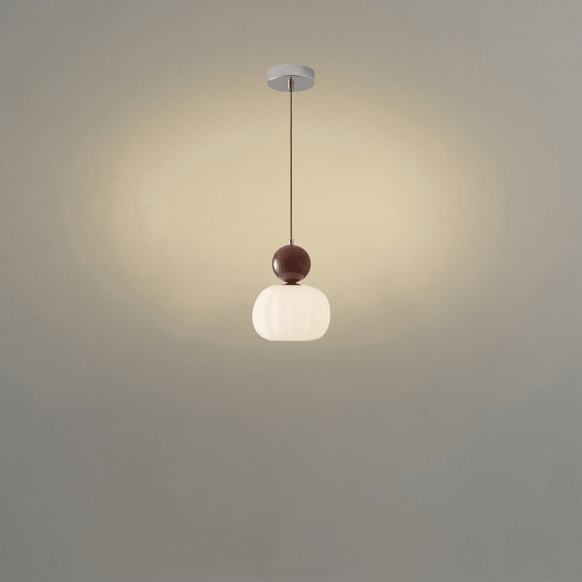 Krémové závěsné světlo ve tvaru dýně, severský design, 12 palců | Rosalyssa