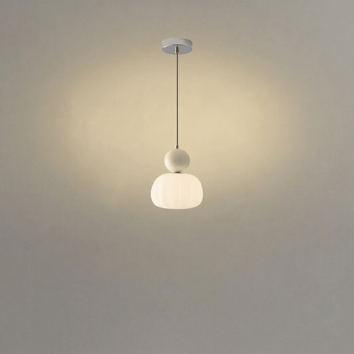 Krémové závěsné světlo ve tvaru dýně, severský design, 12 palců | Rosalyssa