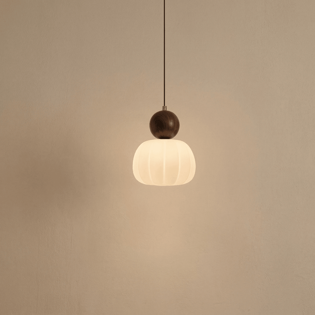 Krémové závěsné světlo ve tvaru dýně, severský design, 12 palců | Rosalyssa