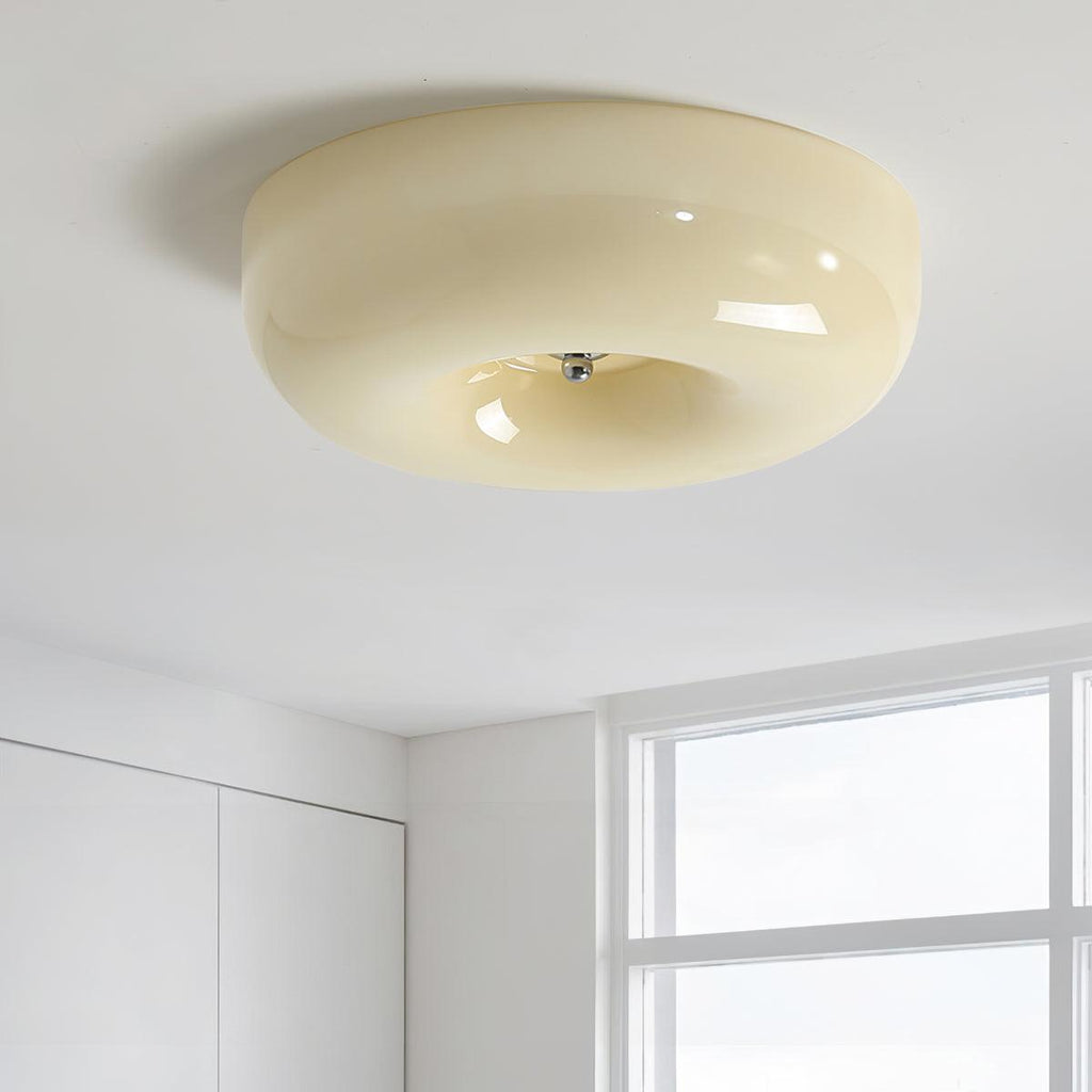 Stropní lampa Swirl ze skla s kovovým rámem, stmívatelná LED, bílá, kávová, béžová, 32, 40, 46 cm