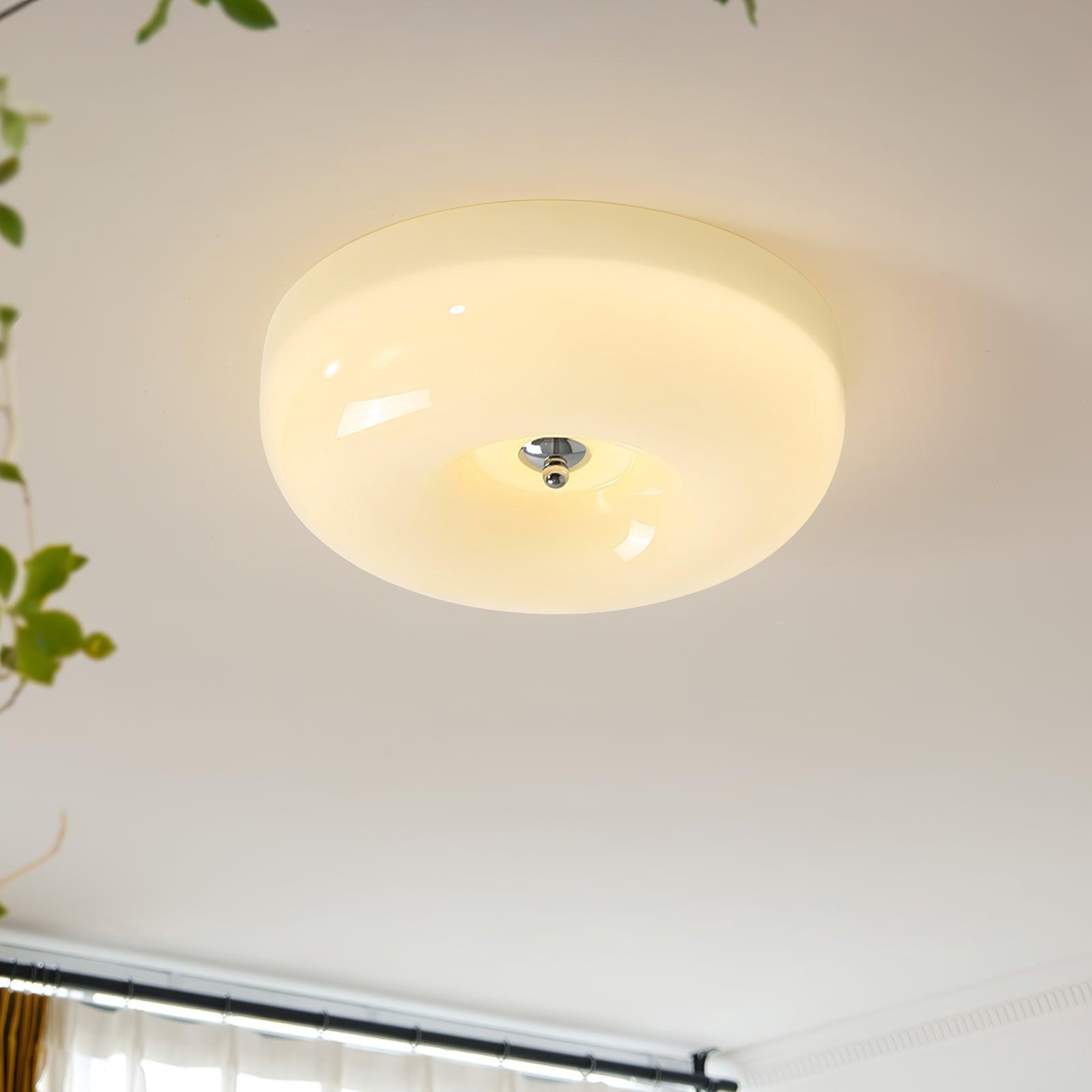 Stropní lampa Swirl ze skla s kovovým rámem, stmívatelná LED, bílá, kávová, béžová, 32, 40, 46 cm