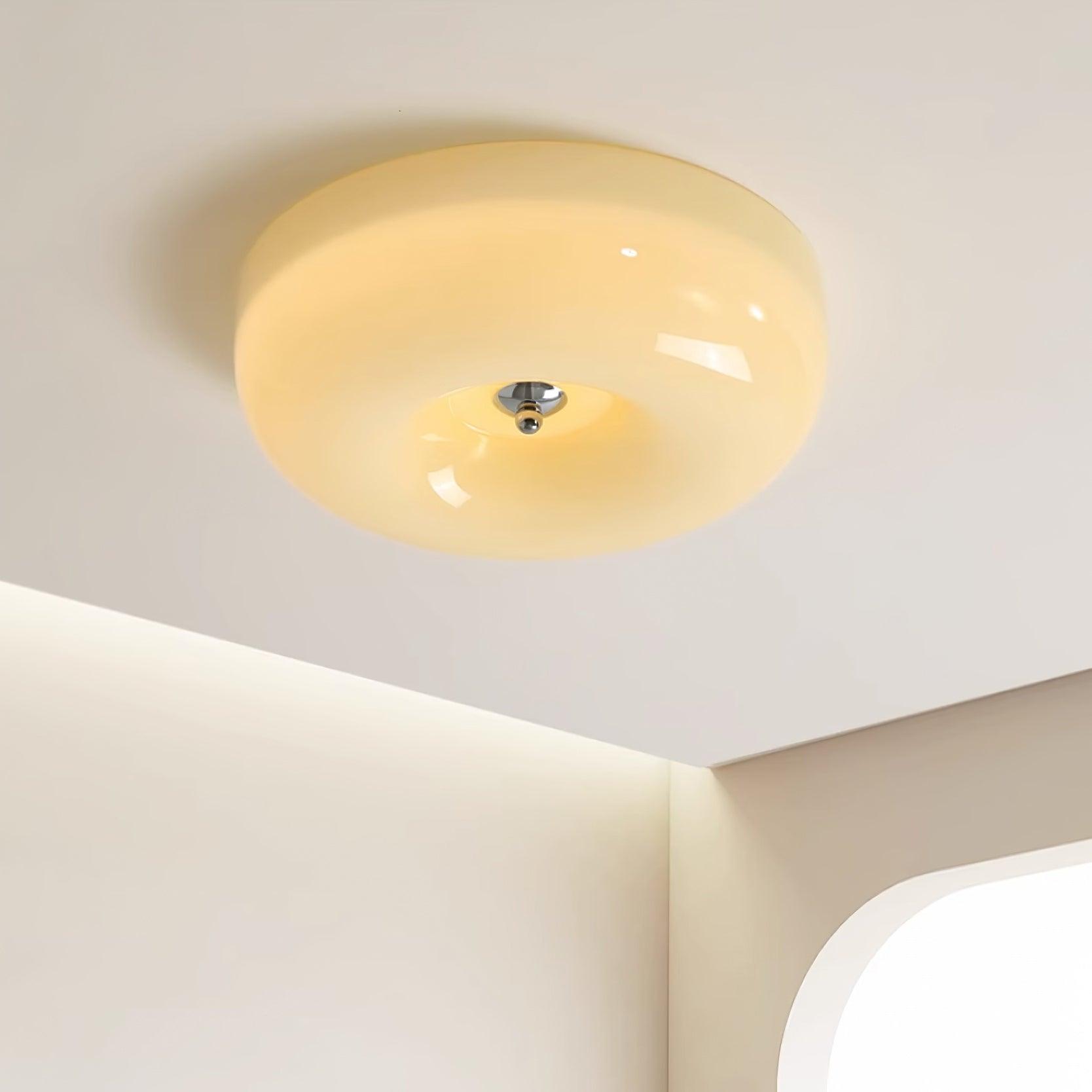 Stropní lampa Swirl ze skla s kovovým rámem, stmívatelná LED, bílá, kávová, béžová, 32, 40, 46 cm