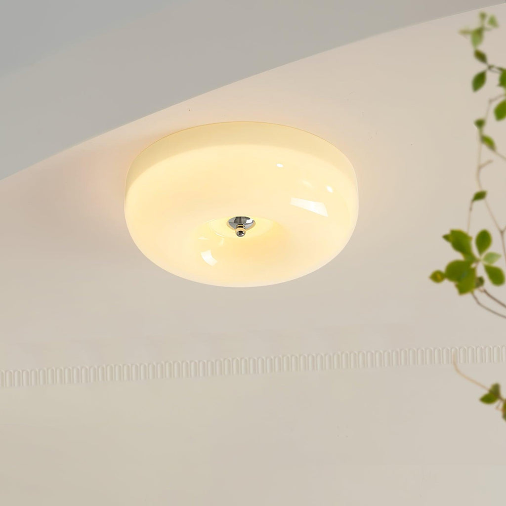 Stropní lampa Swirl ze skla s kovovým rámem, stmívatelná LED, bílá, kávová, béžová, 32, 40, 46 cm