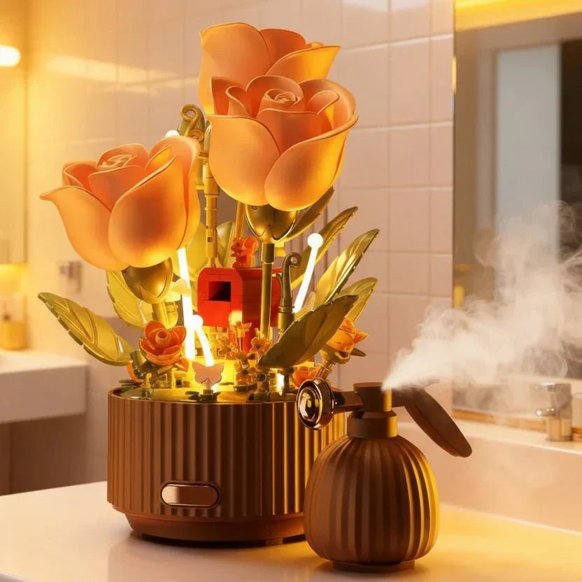 Aurora Bloom 255-teiliges Rosenstrauß-Baustein-Set für kreative Kinder