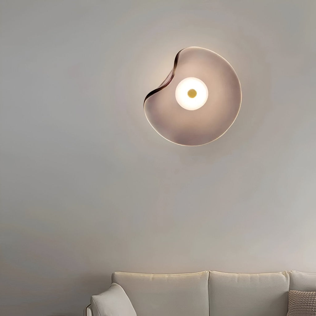 LED-Wandleuchte mit gebogenem Glas im Japandi-Stil, 1-flammige Leuchte | Rosalyssa