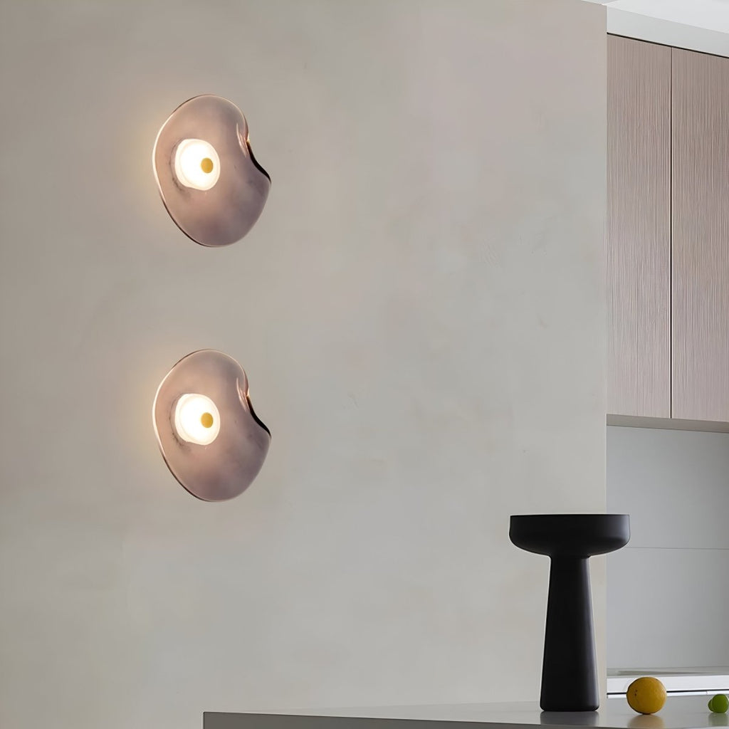 LED-Wandleuchte mit gebogenem Glas im Japandi-Stil, 1-flammige Leuchte | Rosalyssa