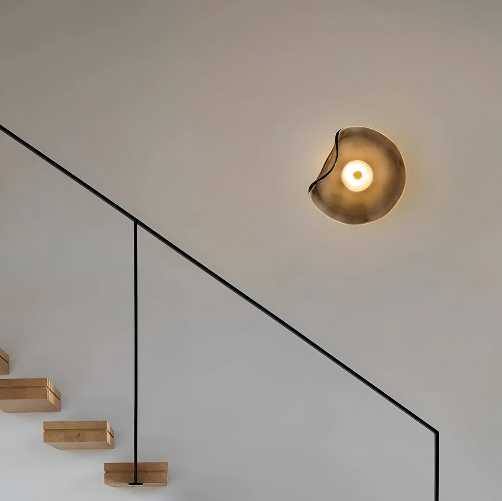 LED-Wandleuchte mit gebogenem Glas im Japandi-Stil, 1-flammige Leuchte | Rosalyssa