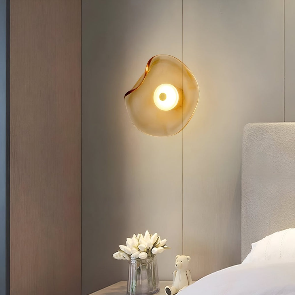 LED-Wandleuchte mit gebogenem Glas im Japandi-Stil, 1-flammige Leuchte | Rosalyssa