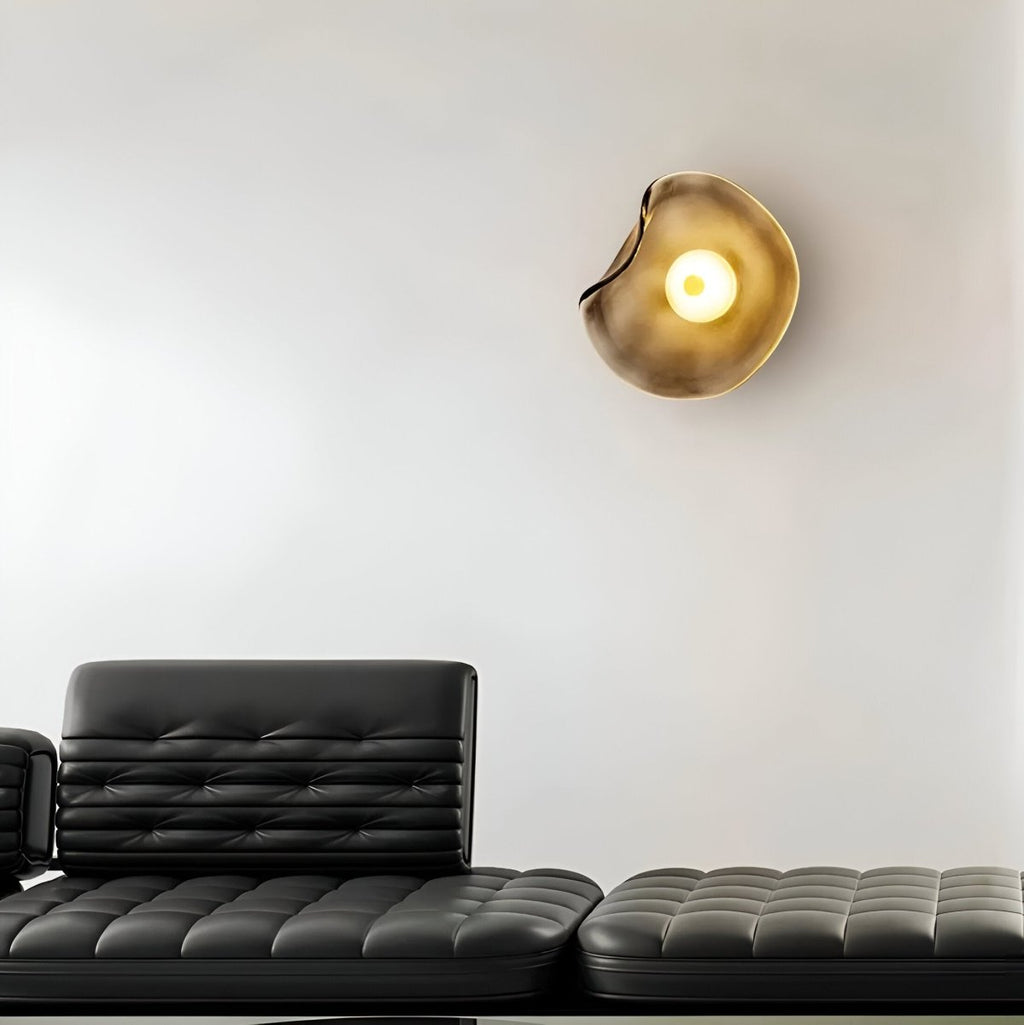 LED-Wandleuchte mit gebogenem Glas im Japandi-Stil, 1-flammige Leuchte | Rosalyssa