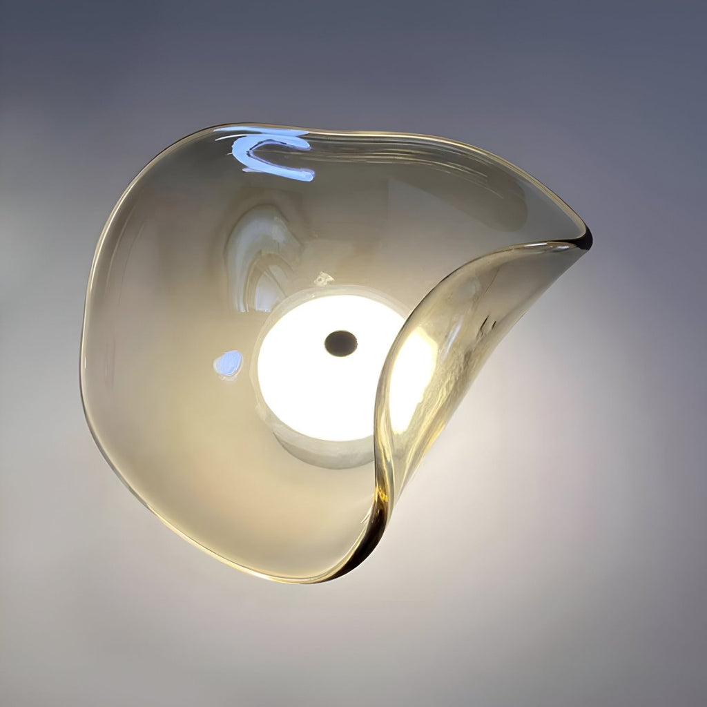 LED-Wandleuchte mit gebogenem Glas im Japandi-Stil, 1-flammige Leuchte | Rosalyssa